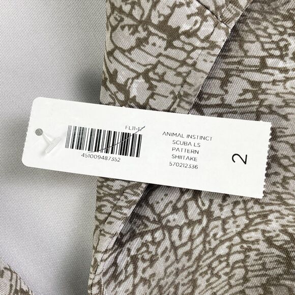 Chico’s Sz 2 US Large Animal Instincts Scuba Jacket in Shiitake Open Front NWT - Picture 4 of 10